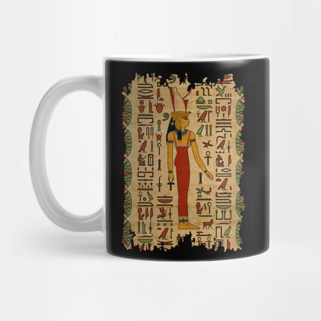 Egyptian Mut Ornament on papyrus by Nartissima